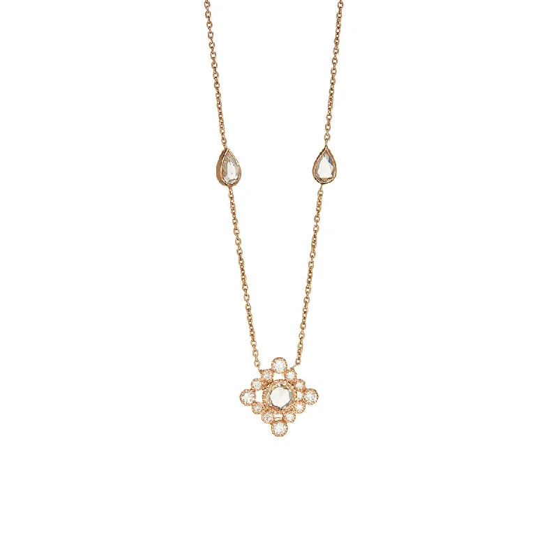 18 Karat Rose Gold Love Song Diamond Pendant