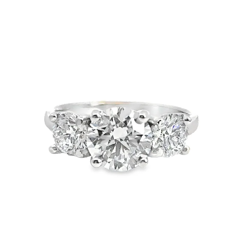 Lab Grown Diamond White Gold Three Stone Engagement Ring