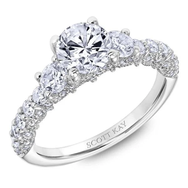 Scott Kay "Heaven's Gates" Three Stone Engagement Ring