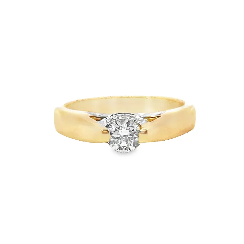 Yellow Gold Diamond Solitaire Engagement Ring