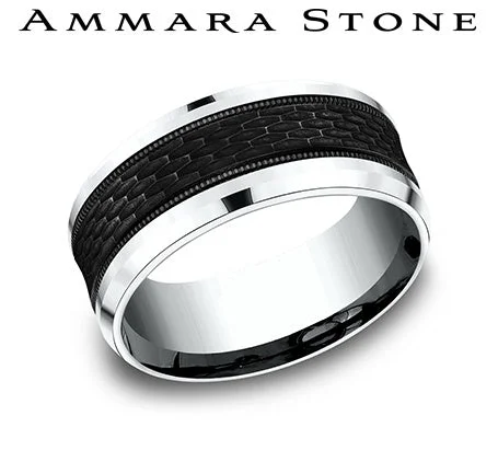 Benchmark Titanium/White Gold Men's Wedding Band