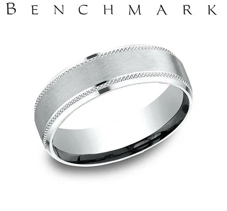 Benchmark White Gold Men's Wedding Band