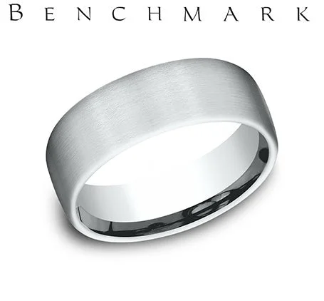 Benchmark White Gold Men's Wedding Band