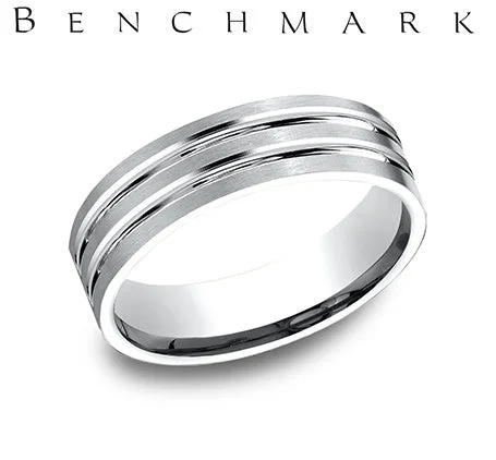 Benchmark White Gold Men's Wedding Band