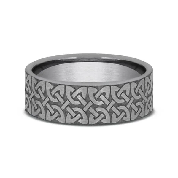 Grey Tantalum Quaternary Knot Design Band