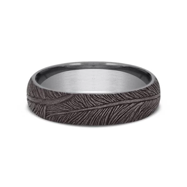 Grey Tantalum Feather Design Band