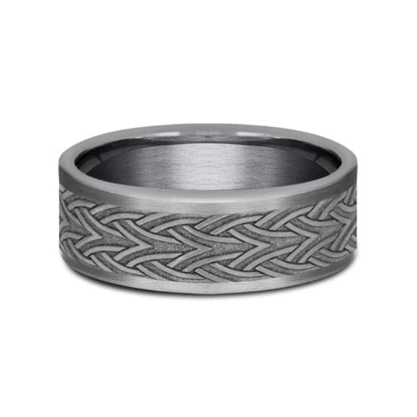 Grey Tantalum Celtic Arrow Knot Design Band