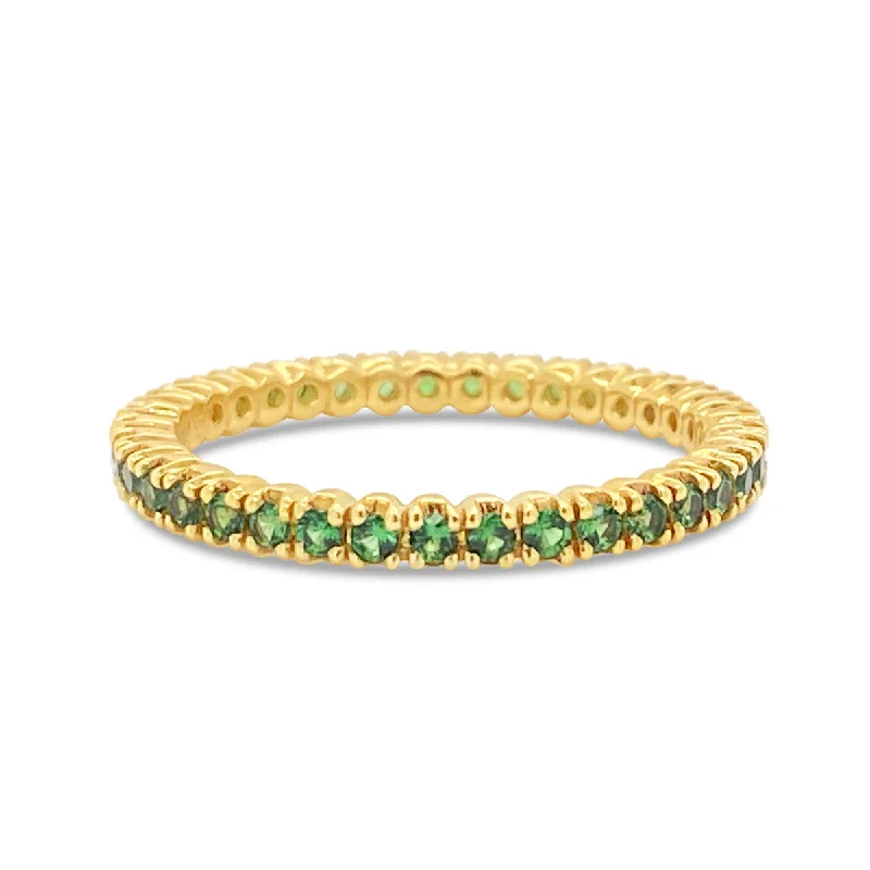 Yellow Gold Tsavorite Eternity Band