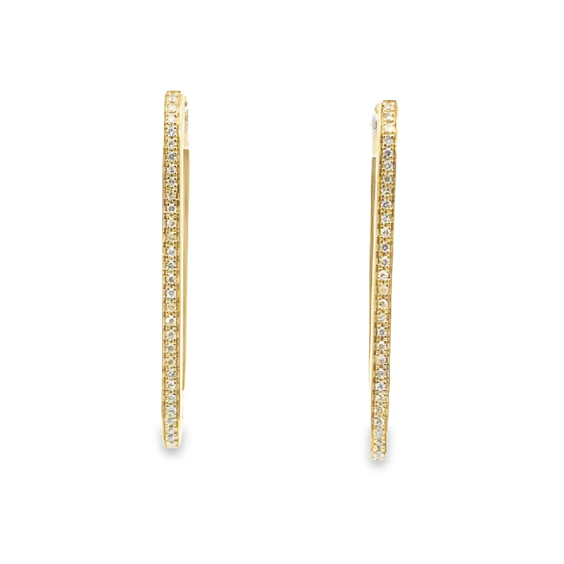 Yellow Gold Diamond Hoop Earrings