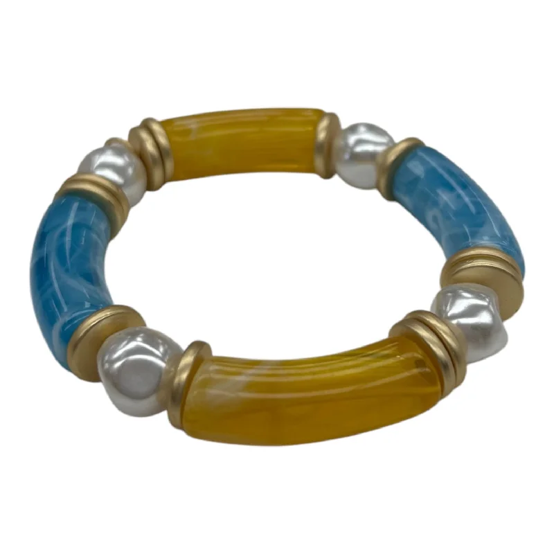 Bracelet Beaded By Plunder In Blue & Yellow