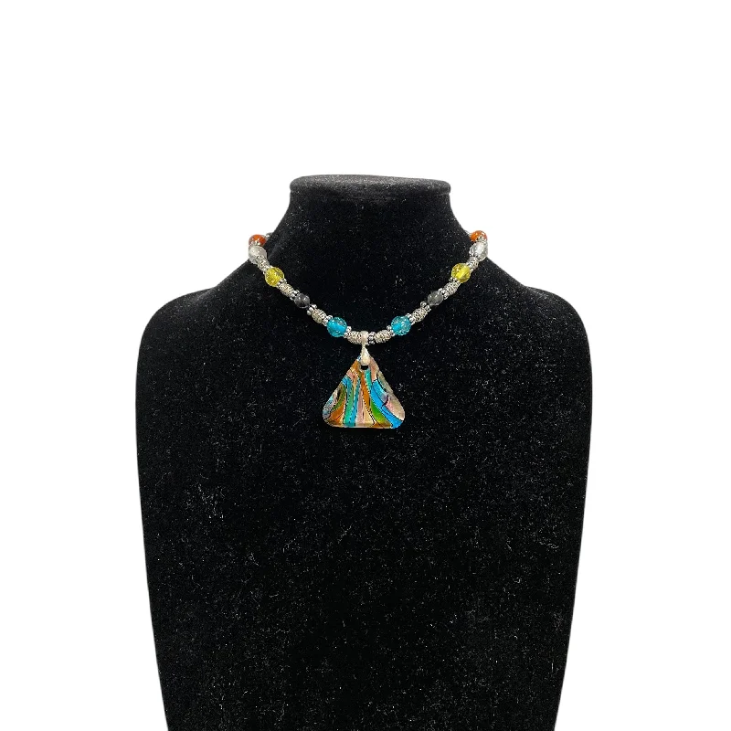 Necklace Statement By Cme In Aqua