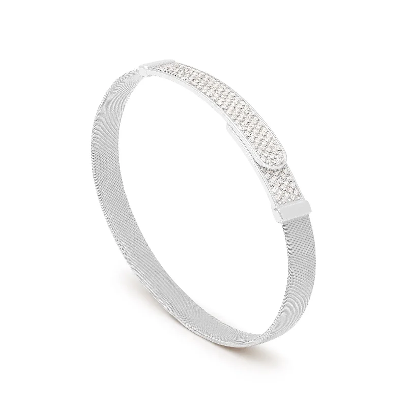 Marco Bicego 18K White Gold Masai Diamond Bangle Bracelet