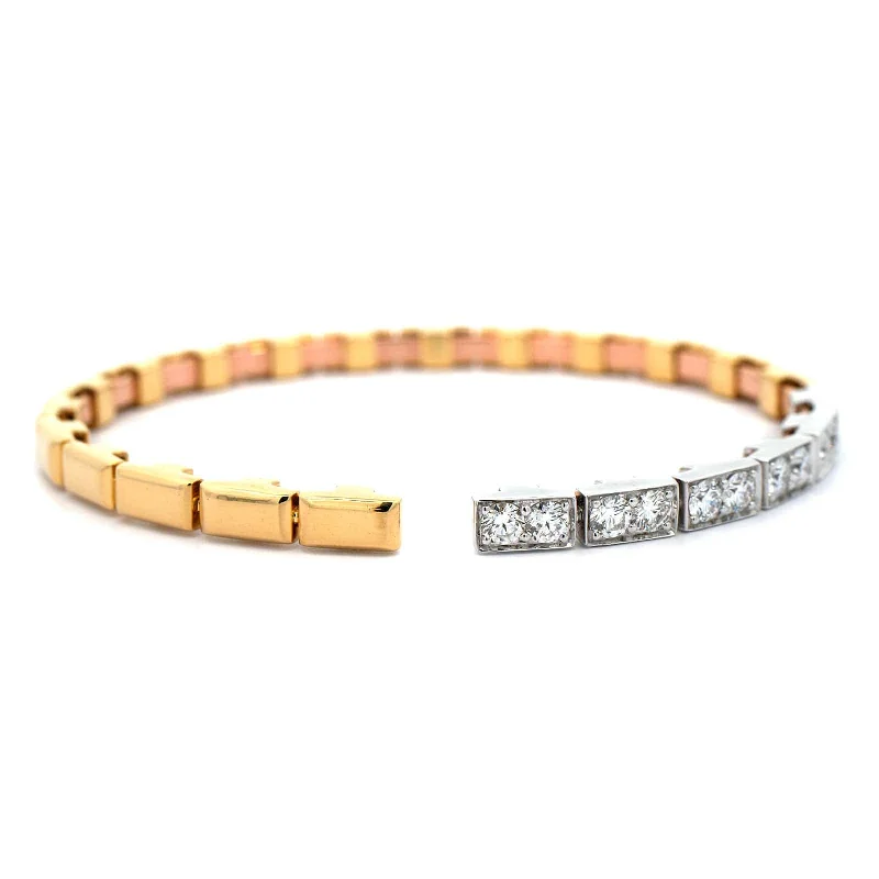 Etho Maria 18K Yellow and White Gold Diamond Cuff Bracelet