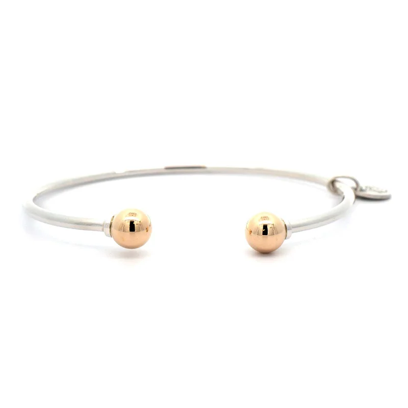 14K Yellow Gold and Sterling Silver Single Bead Cape Cod Bracelet