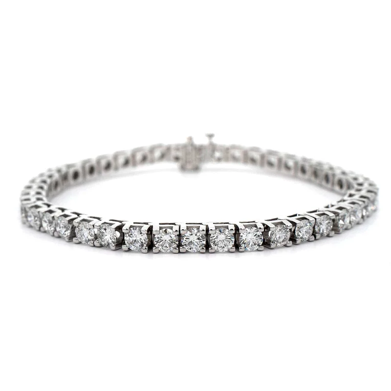 14K White Gold Round Diamond Tennis Bracelet